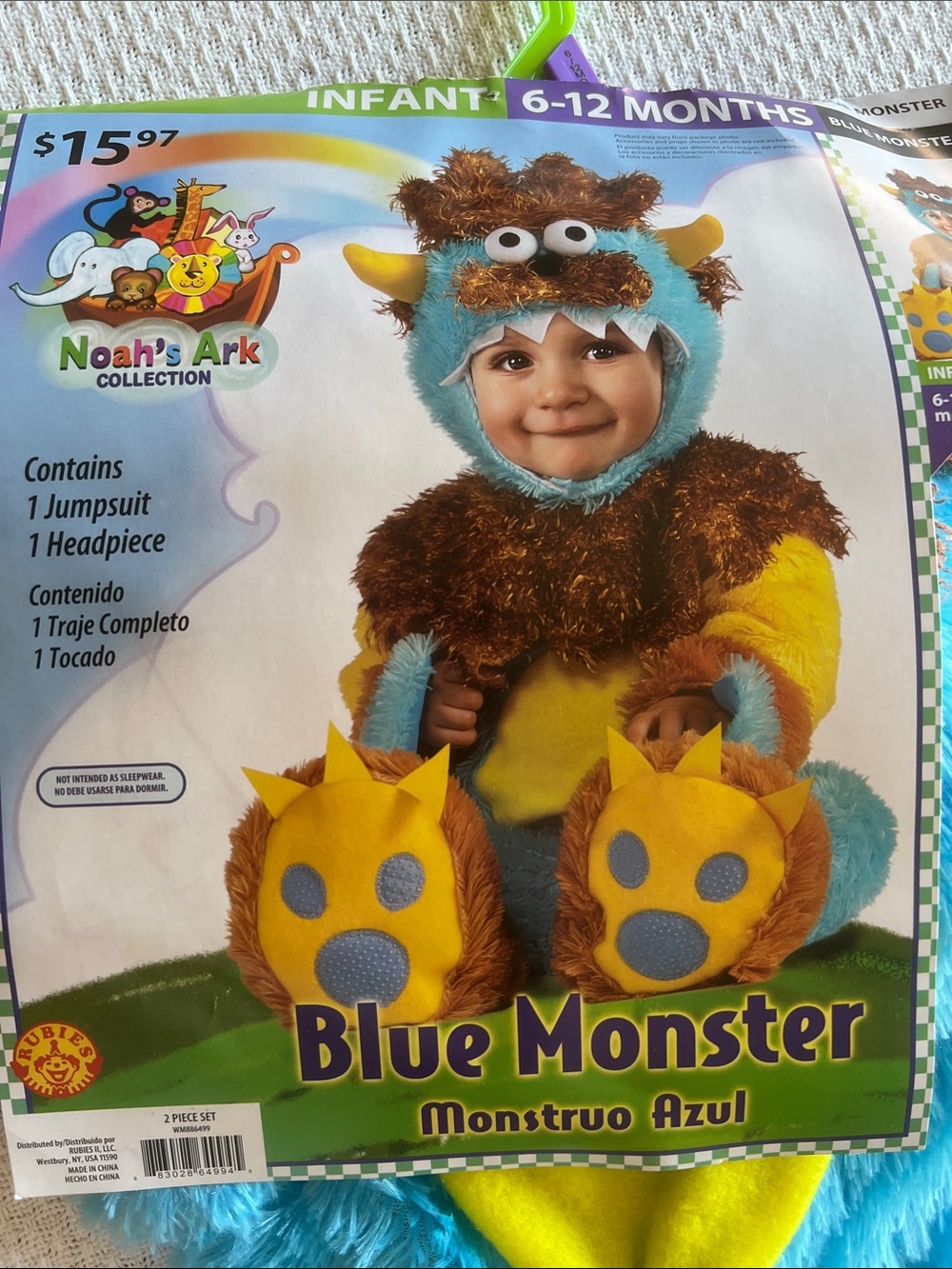 Rubie's Blue and Yellow Monster Infant Halloween  Costume